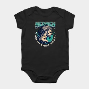 Mermen are my Spirit Animal Funny Merman Baby Bodysuit